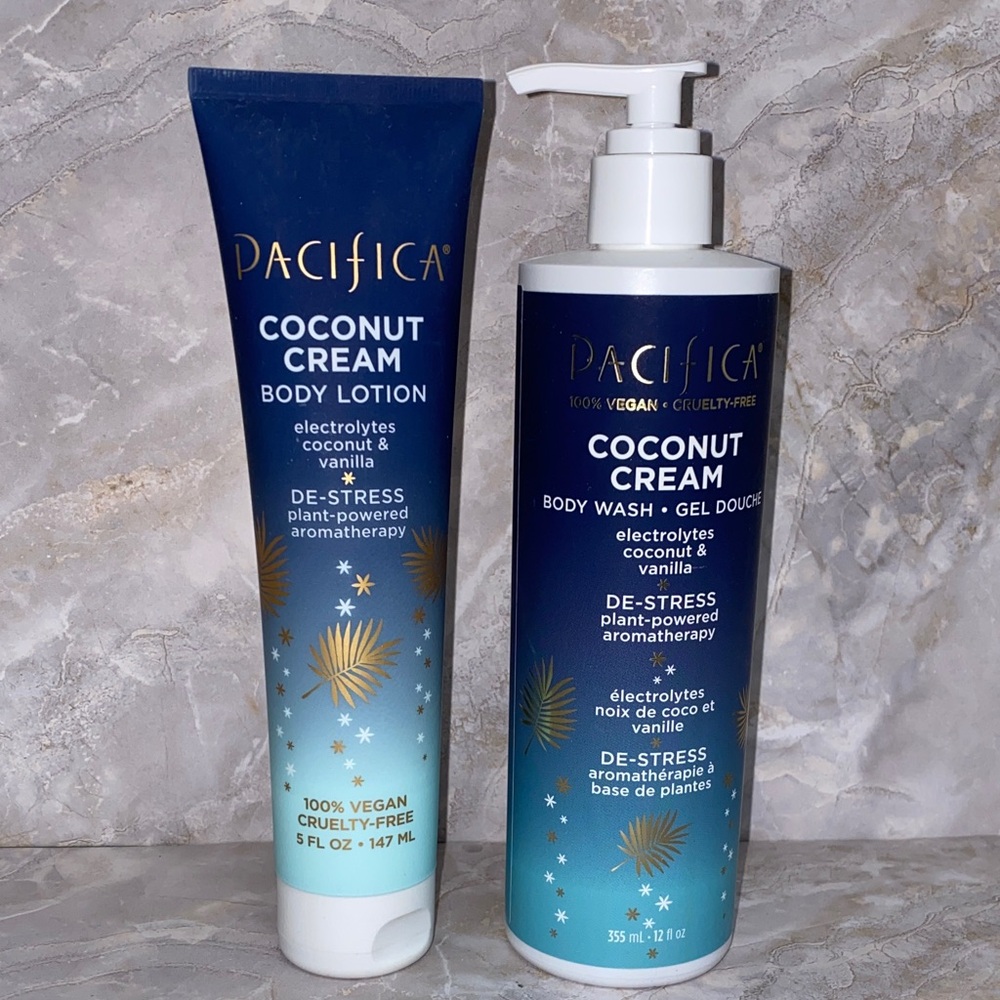 Pacifica Coconut Cream Body Care Duo De-Stress Body Lotion & Body Wash